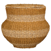 Tacoma Opbergmand met Deksel - H48 x Ø55 cm - Jute - Geel