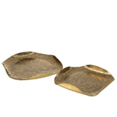 J-Line Rond Gevouwen plateau - metaal - goud