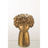 J-Line bloempot Nebu - polyresin - goud - large - Ø 18.5 cm