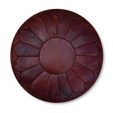 Leren poef - honingbruin (XL)