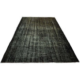 Zwart groen vintage vloerkleed - 266x145 cm - HANDGEMAAKT - HANDGEMAAKT