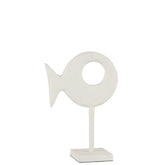 J-Line Figuur Vis Op Voet Aluminium Wit Small
