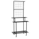 Greenrax Plantenstandaard - L90 x B44 x H190 cm - Metaal - Zwart
