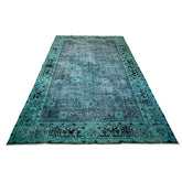 Turquoise vintage vloerkleed - 278x166 cm - HANDGEMAAKT