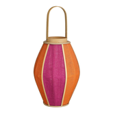Roger Lantaarn - H45 x Ø32 cm - Jute - Fuchsia, Oranje