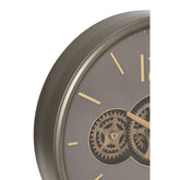 J-Line Klok Tandwiel Mdf Grijs/Goud Small