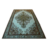 Turquoise vintage vloerkleed - 272x165 cm - HANDGEMAAKT