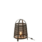 J-Line Lamp Rya Katoen/Bamboe Zwart Large