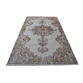 Beige vintage vloerkleed - 212x115 cm - HANDGEMAAKT