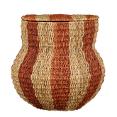 Tacoma Opbergmand met Deksel - H47 x Ø50 cm - Jute - Oranje