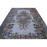 Vintage vloerkleed blauw - 280x174 cm - HANDGEMAAKT