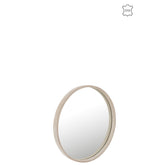 J-line spiegel Rond - leder - beige - small