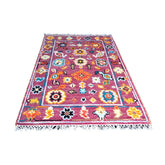 Roze Azeri vloerkleed - 95x67 cm - HANDGEMAAKT