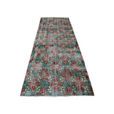Bloemen vintage vloerkleed - 254x90 cm - HANDGEMAAKT