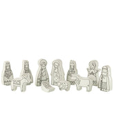 J-Line Kerststal 11Delig Dolomite Wit/Zwart Large