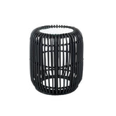J-Line bijzettafel Rond - jute/glas - mat zwart