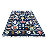 Blauw Azeri vloerkleed - 93x63 cm - HANDGEMAAKT