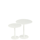 J-Line Set Van 2 Bijzettafel Rond Metaal Wit
