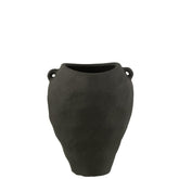 J-Line vaas Clara Klei - keramiek - zwart - 38.00 cm hoog
