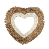 Het Raffia Schelp Hart - Natuurlijk Wit - L
