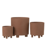 J-Line bloempot Thibault - keramiek - bruin - large - Ø 26.50 cm