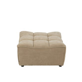 J-Line Poef Grid Populierenhout/Schuim Donker Beige