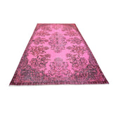 Roze vintage vloerkleed - 265x153 cm - HANDGEMAAKT