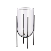 Jamey Vaas op Standaard - H50 x Ø24 cm - Transparant, Zwart