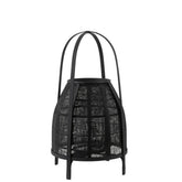 J-Line lantaarn Kap - bamboe - zwart - medium
