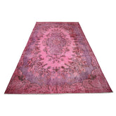 Roze vintage vloerkleed - 270x156 cm - HANDGEMAAKT
