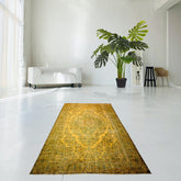 Geel vintage vloerkleed - 281x177 cm - HANDGEMAAKT