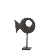 J-Line Figuur Vis Op Voet Aluminium Large