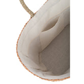 J-Line Strandtas Kort Handvatten Horizontale Strepen Jute Naturel/Licht Oranje