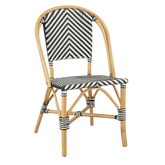 Mandox Bistrostoel - L51 x B57 x H90 cm - Rotan - Zwart, Wit