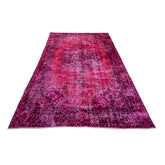 Roze vintage vloerkleed - 235x143 cm - HANDGEMAAKT