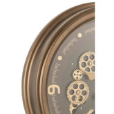 J-Line Radars Arabische Cijfers klok - metaal/ glas - goud - Ø 52 cm