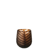 J-Line vaas Gekerfd - glas - bruin - small