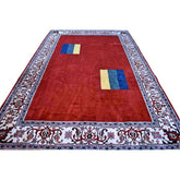 Rood Art Deco vloerkleed - 303x198 cm - HANDGEMAAKT