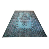 Turquoise vintage vloerkleed - 275x187 cm - HANDGEMAAKT