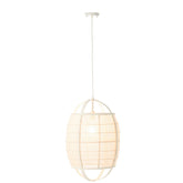 J-Line Hanglamp Ion Linnen/Bamboe Wit Small