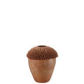 J-Line vaas Spikes - porselein - bruin - small - Ø 27.5 cm