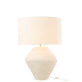 J-Line Lamp + Kap Pot Spinner Papier Mache Wit