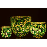 J-Line windlicht Mozaiek - glas - azuur - large
