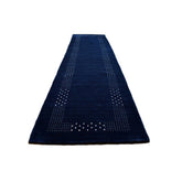 Blauwe Gabbeh loper - 340x80 cm - HANDGEMAAKT