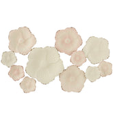 J-Line wanddecoratie Bloemen - metaal - roze/wit