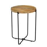 Armando Bijzettafel - H45 x Ø36 cm - FSC 100% Mangohout - Bruin