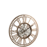 J-Line Radars Romeinse Cijfers klok - metaal - goud - Ø 7 cm
