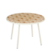 Odile Bijzettafel voor Buiten - H38 x Ø58 cm - Metaal - Bruin, Wit