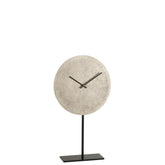 J-Line klok op voet - metaal - zilver - Ø 41 cm