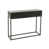 J-Line Console Shanil Hout/Ijzer Zwart